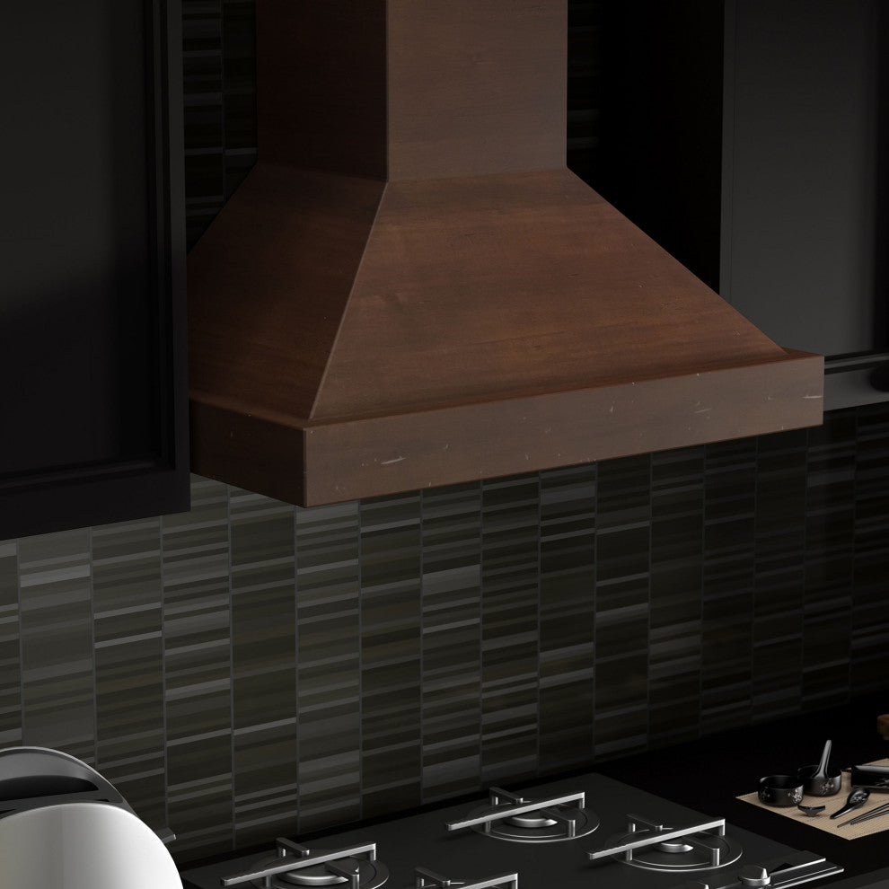 ZLINE 48 in. Wooden Wall Mount Range Hood, Walnut Includes Motor, KBRR-48