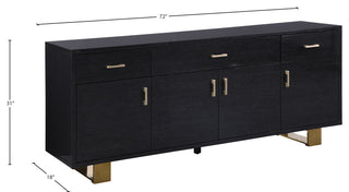 Excel Stainless Steel and Wood Sideboard/Buffet, Grey, Gold Base