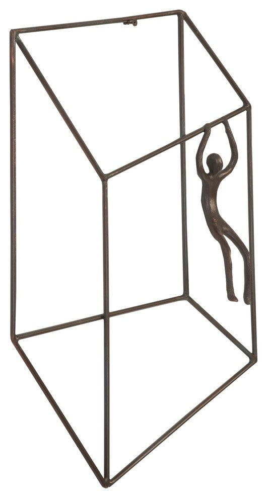 Modern Man Wall Art Sculpture Cube, Minimalist Hanging Square Geometric Flat
