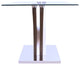Dark Wood and White Glass Side Table