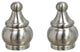 24017-22, Set of 2 Steel Lamp Finial, Brushed Nickel Finish, 1 1/2" Tall