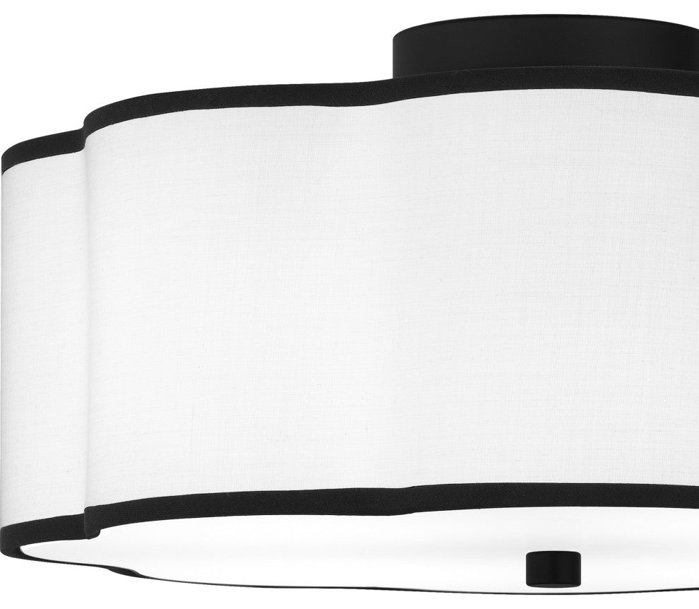 Quoizel QSF6179 Mabry 4 Light 16"W Semi-flush Drum Ceiling - Matte Black