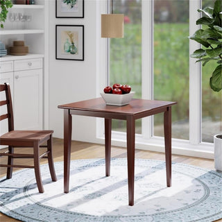 Winsome Groveland Square Transitional Solid Wood Dining Table in Antique Walnut