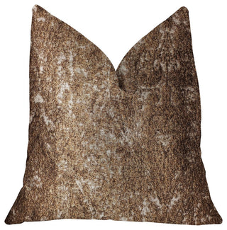 Chestnut Crush Brown Luxury Throw Pillow, 18"x18"