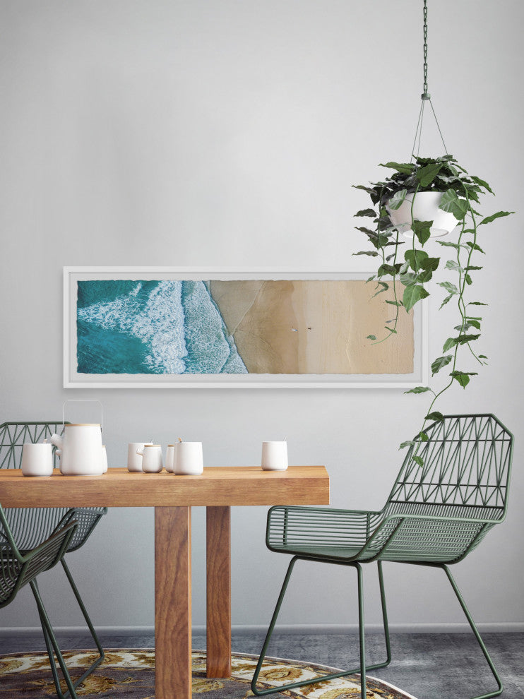 "Tired Surfer" Framed Painting Print, 45x15