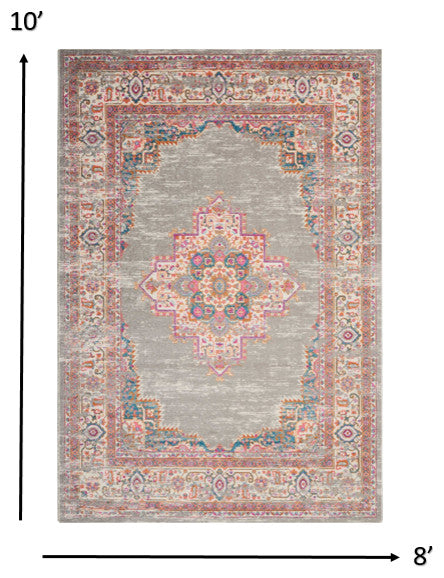 8' X 10' Gray Power Loom Area Rug