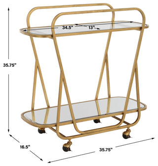 Uttermost Swain Brass Serving Cart