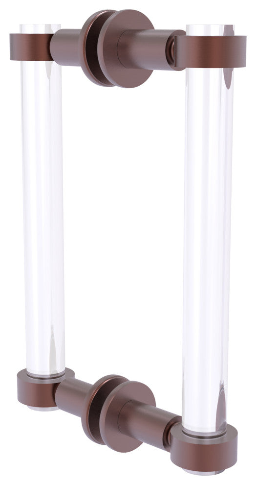 Clearview 8" Back to Back Shower Door Pull, Antique Copper