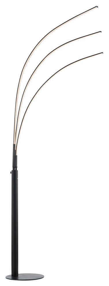 Artiva USA 92" Aurora LED Arch Tree Floor Lamp, Touch Dimmer, Matt Black
