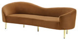 Ritz Velvet Upholstered Sofa, Saddle