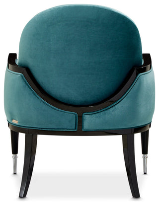 La Francaise Velvet Accent Chair Azure/Black