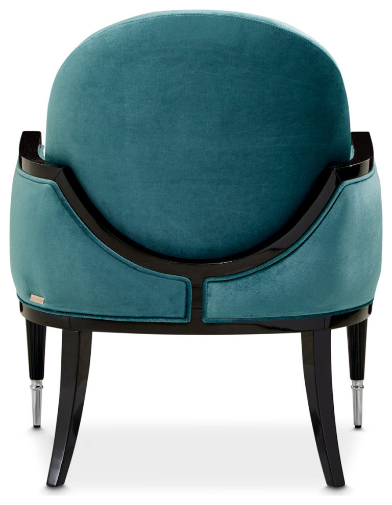 La Francaise Velvet Accent Chair Azure/Black