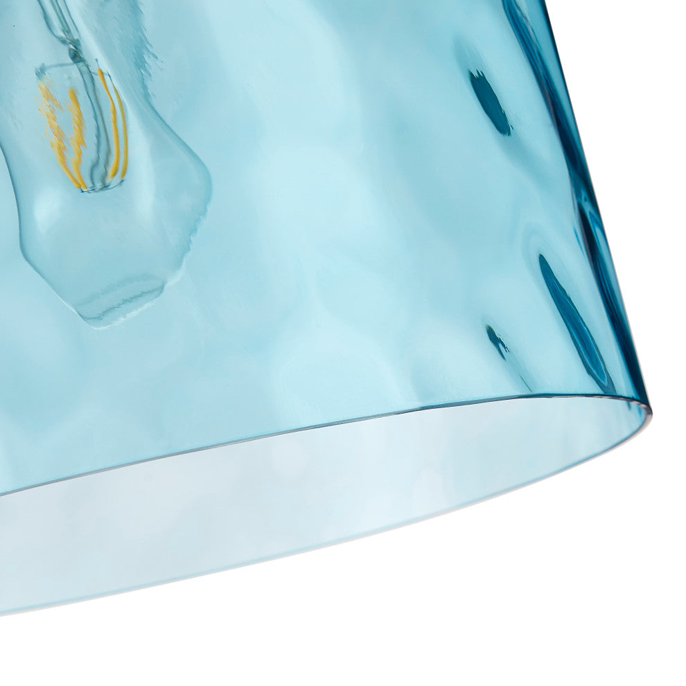 Modern Clear Water Glass Jar Pendant Light For Over Dining Room Table, Blue