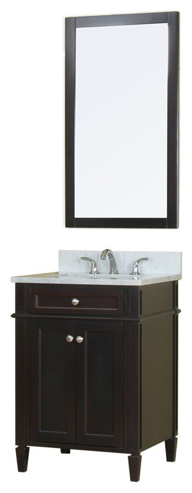 Samantha 24" Bathroom Vanity With Carrera Marble Top