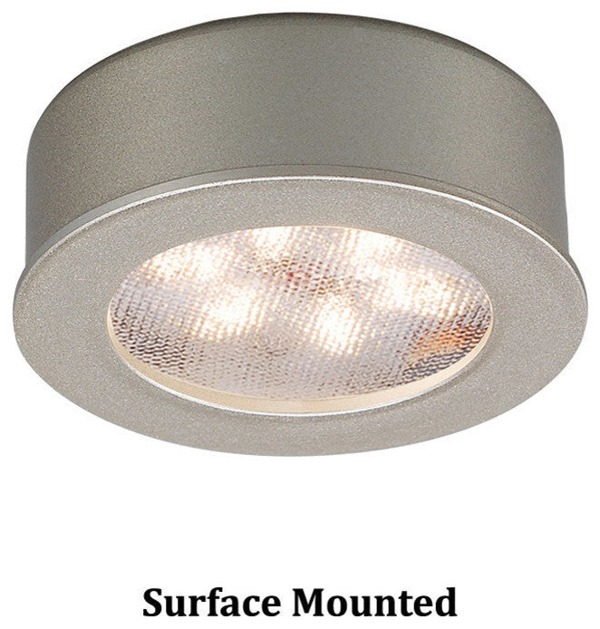 WAC Lighting LED Button Light, Brushed Nickel, Round, 2700k Warm White