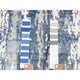 Wool and Real Silk Hand Knotted Blue Abstract Design Runner Rug, 4'1" x 10'2"