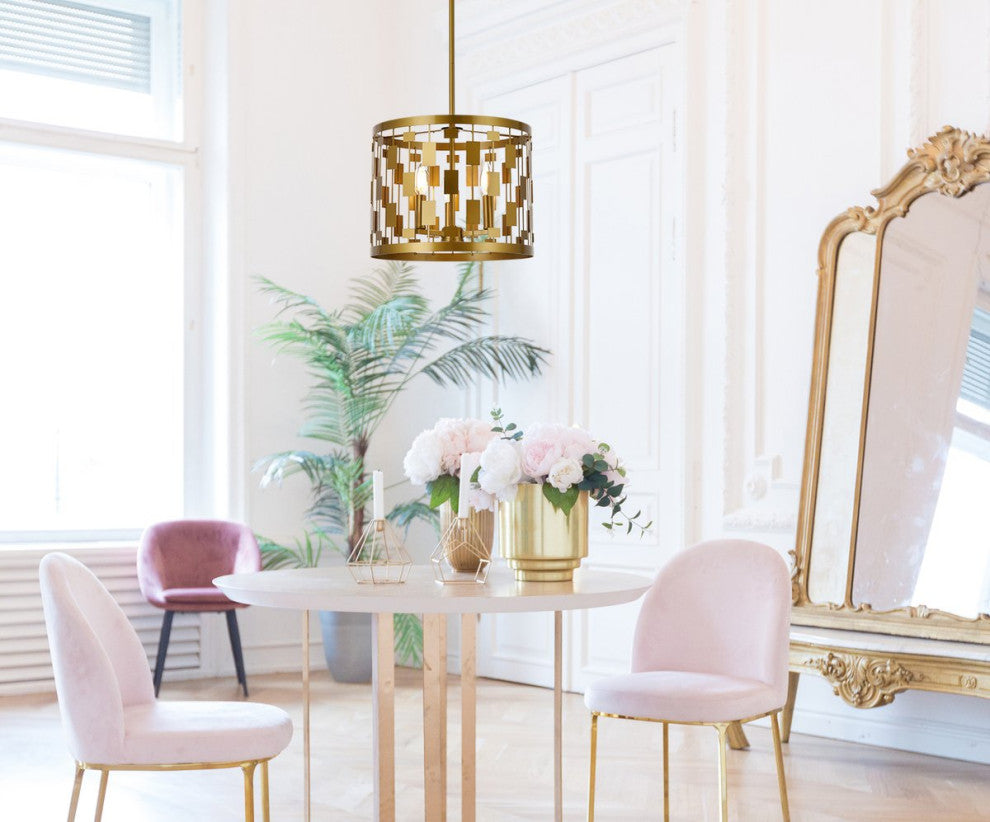 Louie 3-Light Pendant, Brass