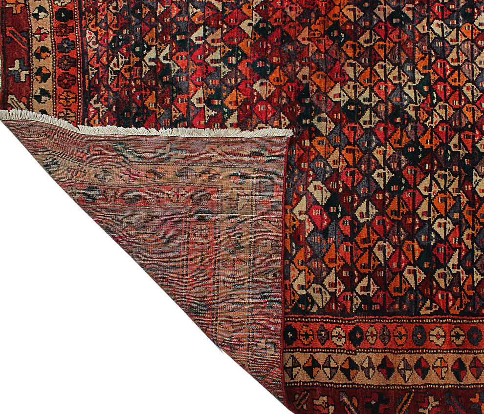 Fine Vintage Distressed Aidan Red Runner, 4'3x9'4