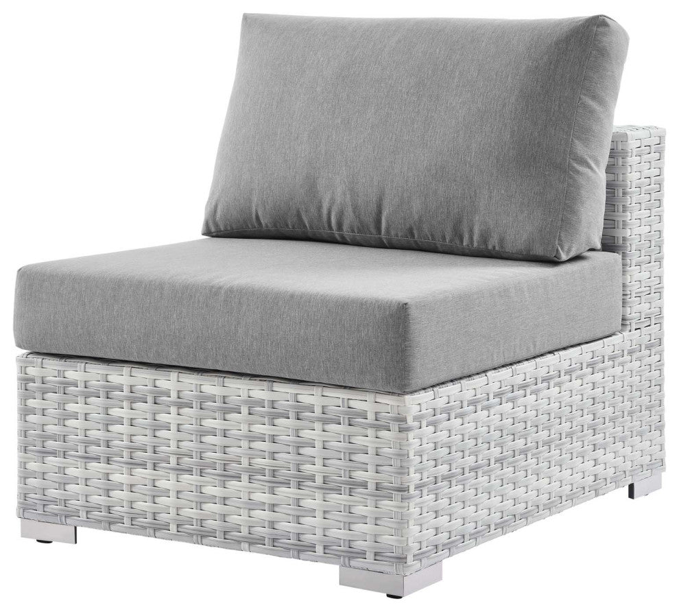 Lounge Sectional Sofa Chair Set, Rattan, Wicker, Gray, Modern, Outdoor