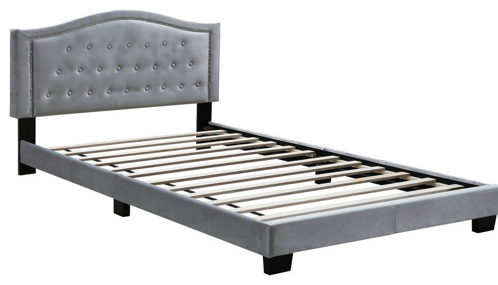 Twin Fabric Upholstered Bed, Gray