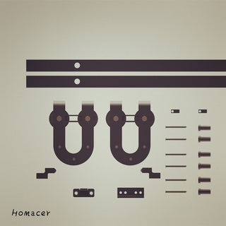 Mini Sliding Barn Door Hardware Kit, Horseshoe Design, 90", Single