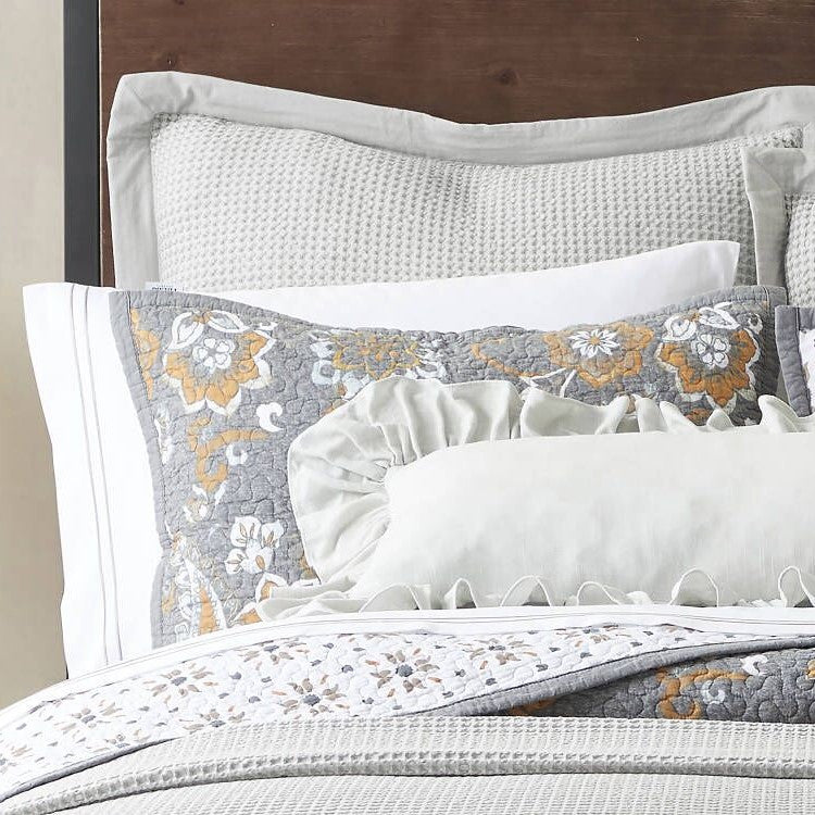 Abbie Western Paisley Reversible Quilt Set, Twin, Gray, 2 Piece