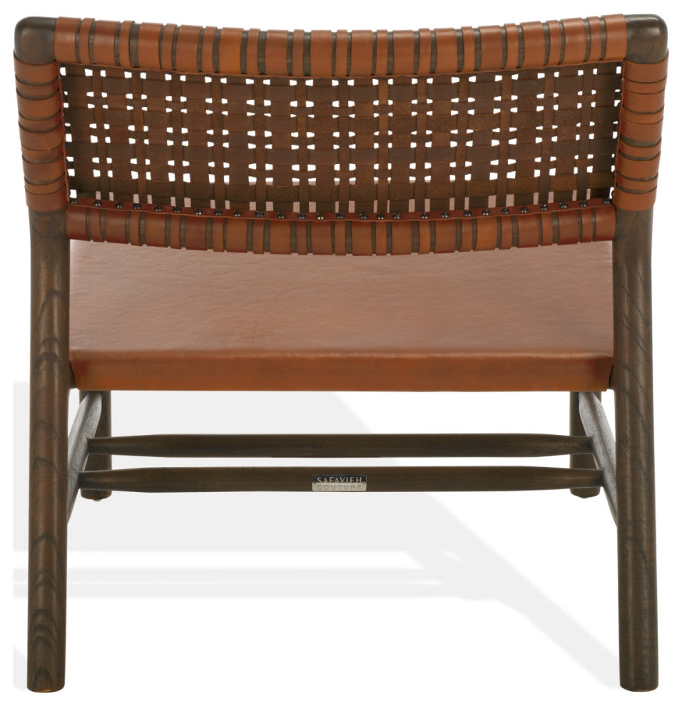 Safavieh Couture Valdina Woven Leather Acccent, Brown/Walnut