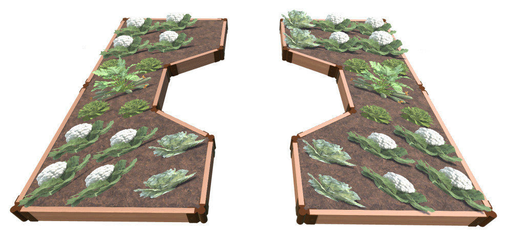 Classic Sienna Walk-Through Hexagon Center Path' 8'x10'x5.5" Raised Garden