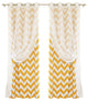 Mix and Match 4-Piece Sheer Voile and Chevron Stripe Curtain Set, Yellow