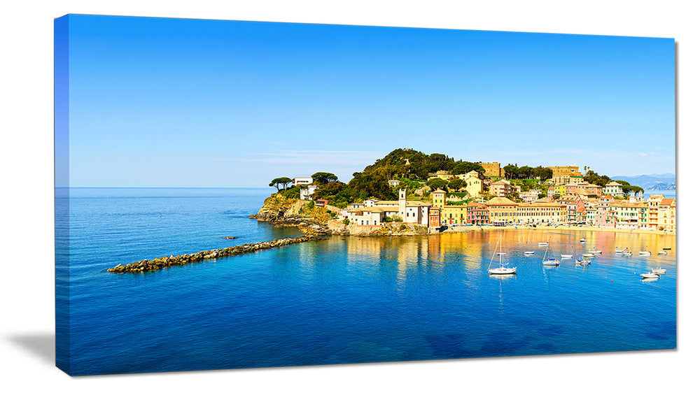 "Sestri Levante Silence Bay Sea" Seashore Wall Art, 1 Panel, 60"x28"