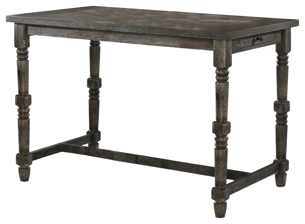 Eva 55" Rectangular Counter Height Table, Weathered Gray