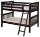 Santa Fe Mission Low Bunk Bed Twin Over Twin, Angle Ladder, Cappuccino