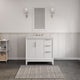 Elizabeth 36" Single Sink Carrara White Marble Vanity, Pure White