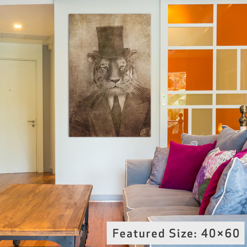 "Sir Tiger Gallery" by Terry Fan, 26x18x1.5"