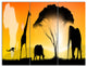 African Wildlife Panorama, African Triptych Canvas Art Print, 36x28, 3 Panels