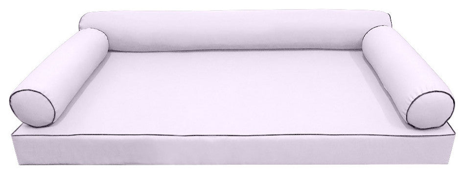 S6 Twin-XL Contrast Trim Mattress Bolster Pillow Outdoor Slip Cover ONLY AD107