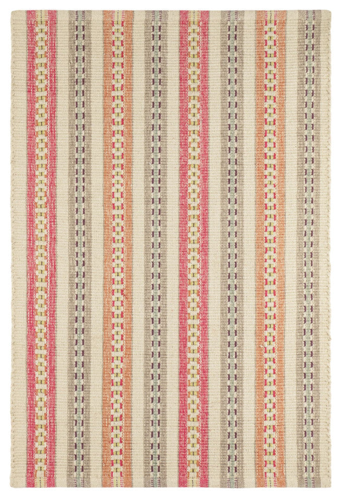 Kit Kemp x Dash & Albert Long Slade Spice Handwoven Cotton Rug, Multi, 8' x 10'