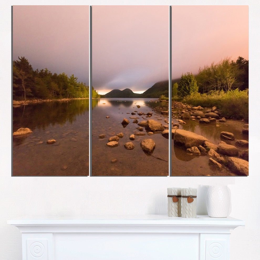 "Jordan Pond in Acadia Park" Metal Wall Art, 3 Panels, 36"x28"