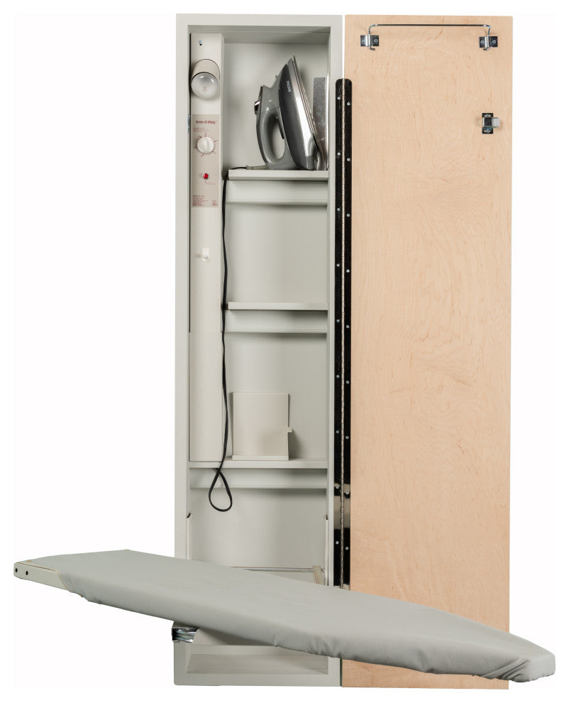 Premium Swivel Electric Ironing Center, Flat Maple Veneer Door