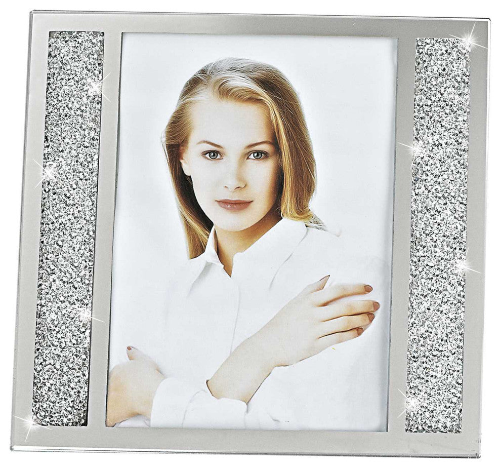 HomeRoots 5 x 7 Silver Crystalized Picture Frame