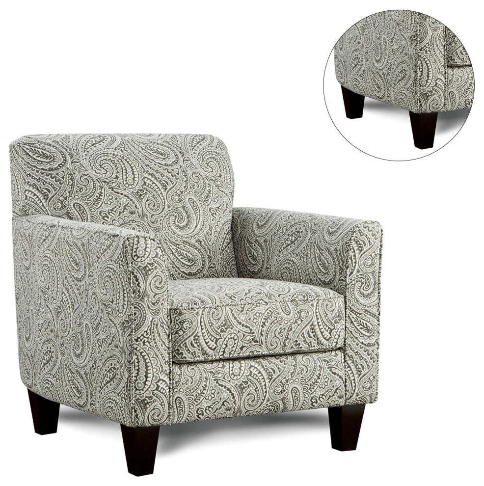 Chenille Upholstered Chair, Paisley Multi