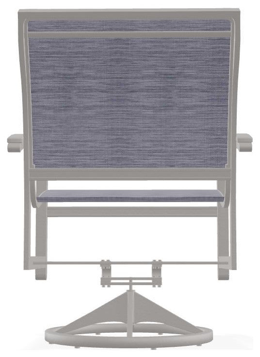 Bazza Sling Outdoor Swivel Rocker, Brooks/Warm Gray