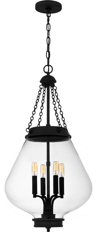Wallace Four Light Pendant in Matte Black