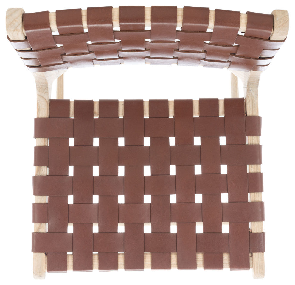 Safavieh Adah Leather Counter Stool, Cognac / Natural