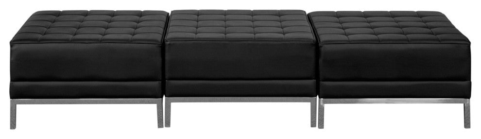 Hercules Imagination Series Black Leather Three Seat Bench