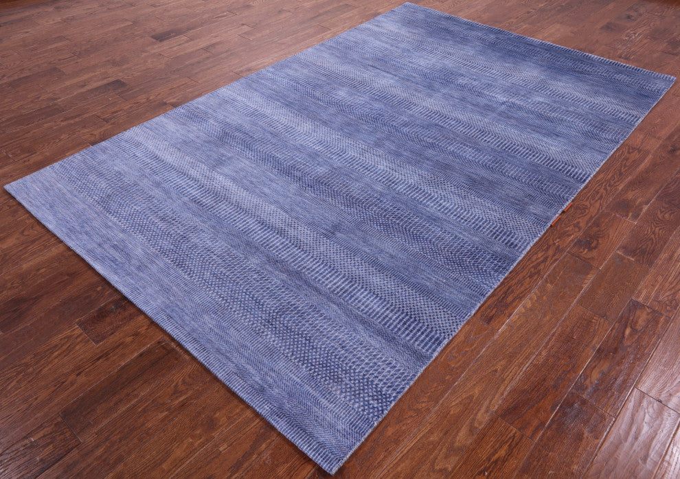 5' 10" X 9' 3" Hand Knotted Savannah Grass Wool and Silk Rug Q11926