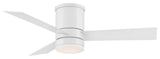 Axis 3-Blade Smart Flush Mount Ceiling Fan 44" Matte White, 3000K LED Kit