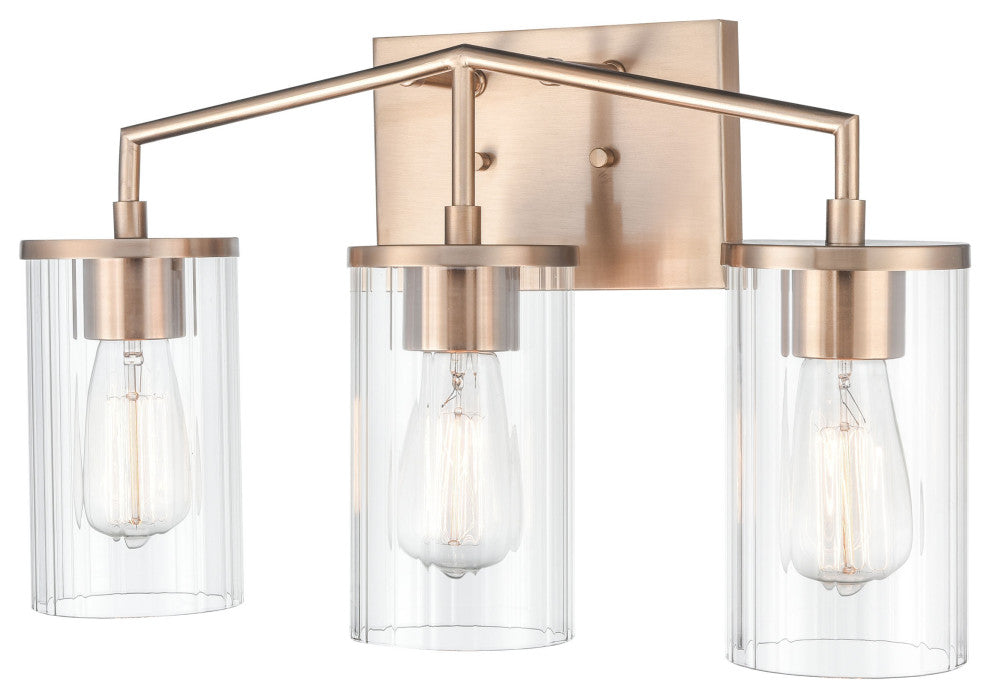 Beverlly 3 Light 20" Modern Gold Bathroom Vanity Light