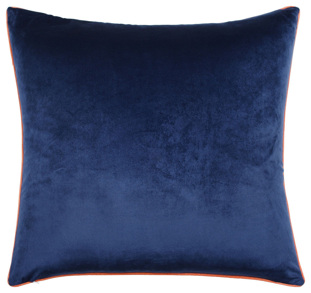 Dann Foley Double Sided Pillow Navy Vases Print, Navy Velvet
