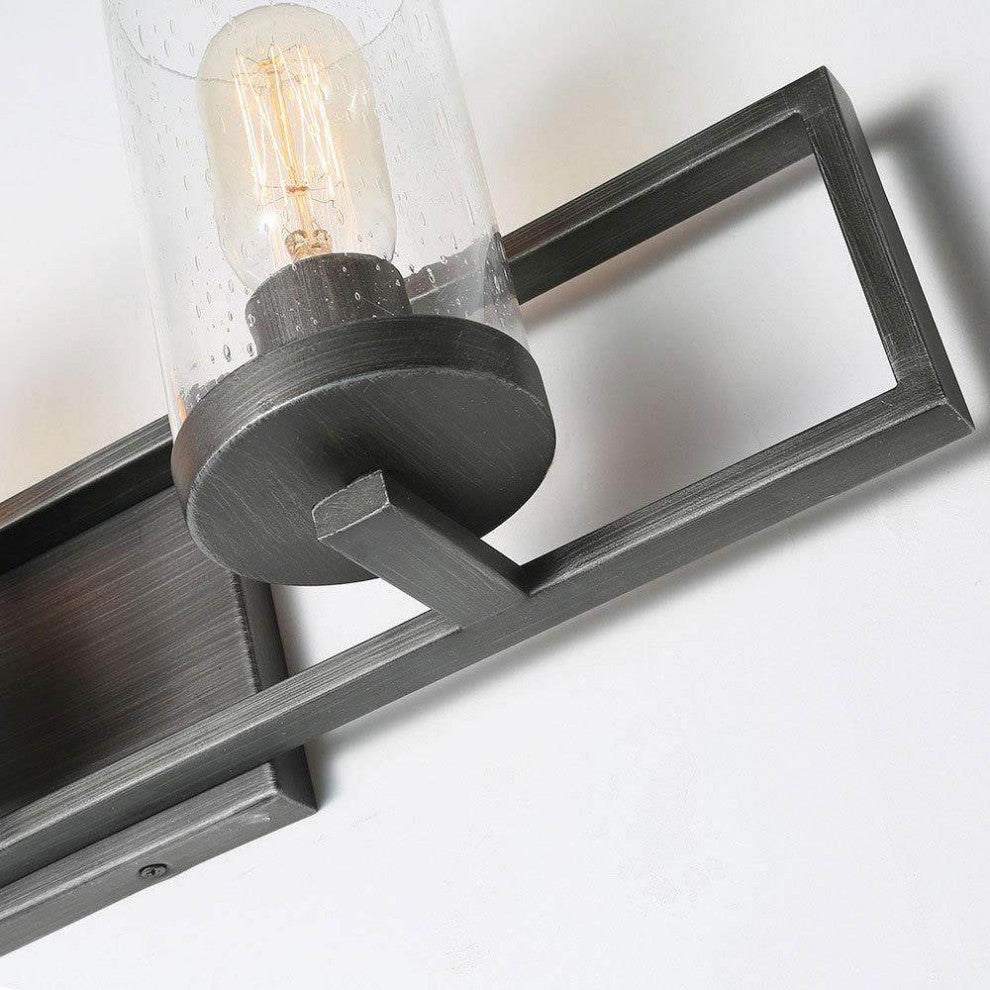 LNC 3-Light Glass Wall Sconces Bathroom Wall lights Rustic Vanity Light, 4 Lights